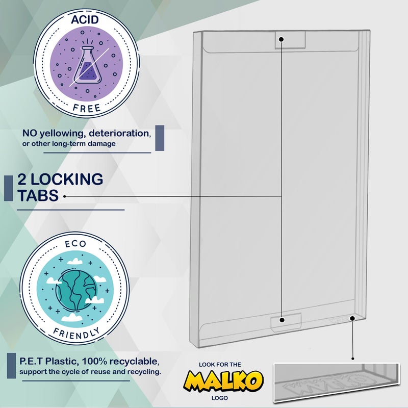 MALKO 10 PACK Video Game Protector Compatible with: Nintendo Switch Game Case & Steelbook | Clear Plastic Sleeve - Image 3